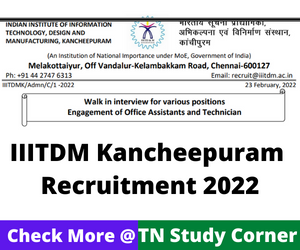 IIITDM Kancheepuram Recruitment 2022