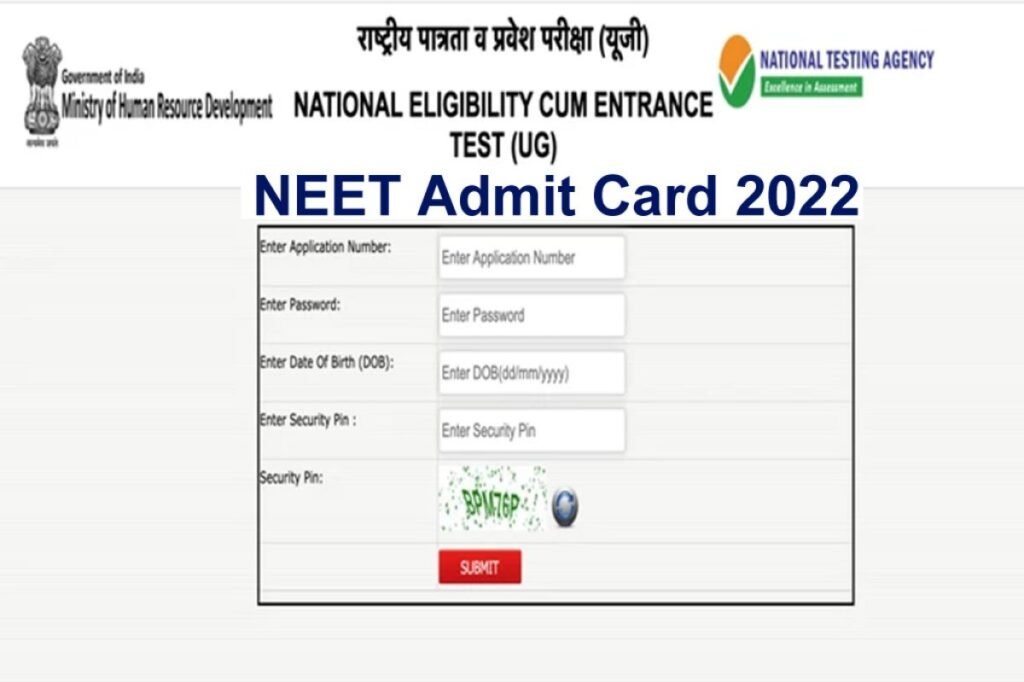 NEET admit card 2022 download
