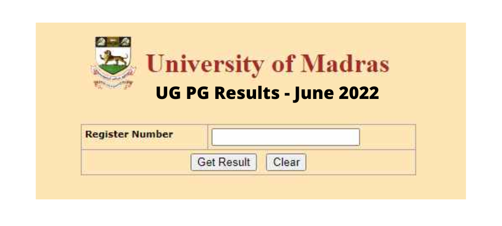 Madras University UG PG Results 2022