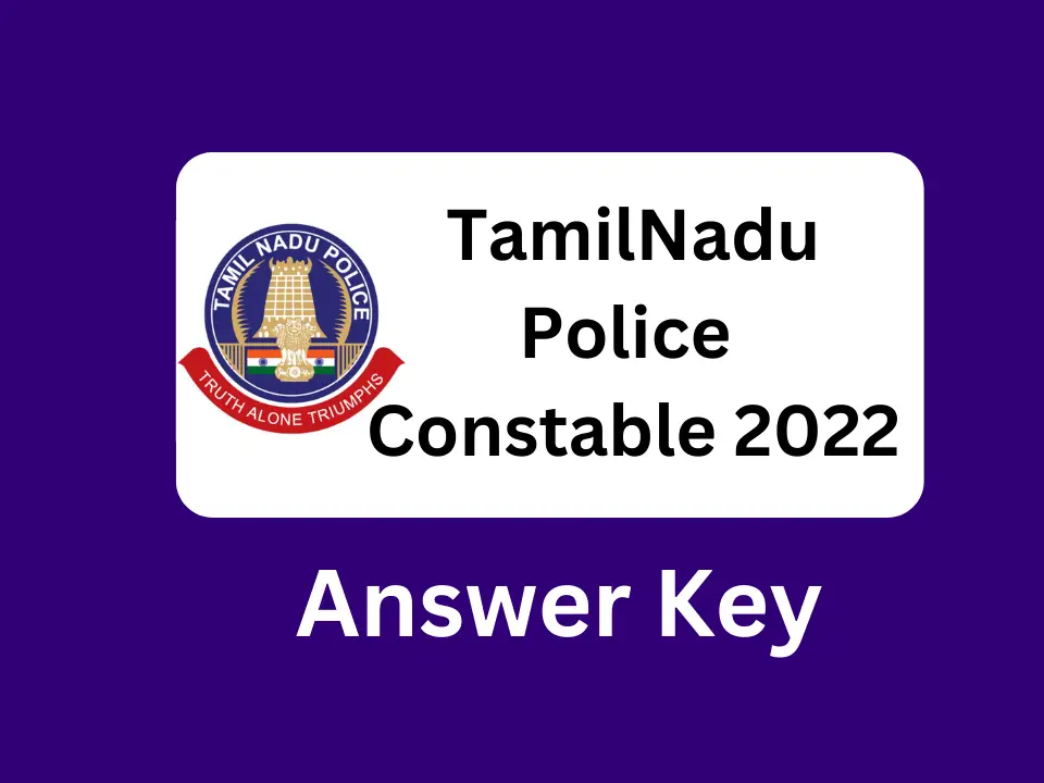 TNUSRB PC Answer key 2022 pdf